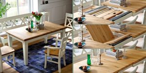 Nordic-Home-Landhaus-massiv-RAL9010-speisen-funktionstisch-ausgezogen-stuhl-sitzbank